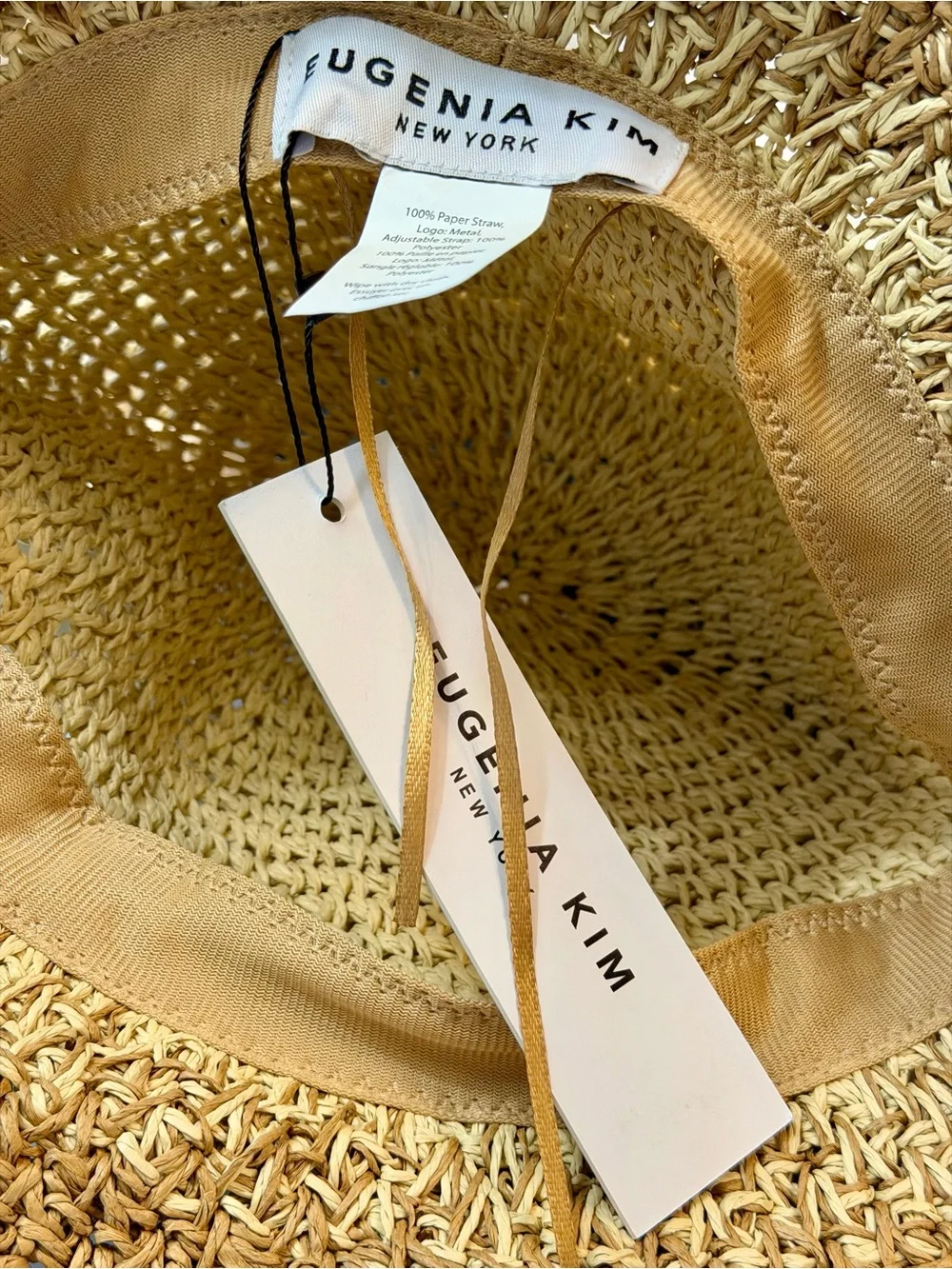 EUGENIA KIM Straw Two-Tone Crochet Bucket Hat - Picture 4 of 16